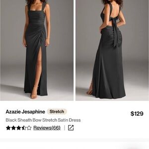 Azazie Jesaphine Black Stretch Satin Dress